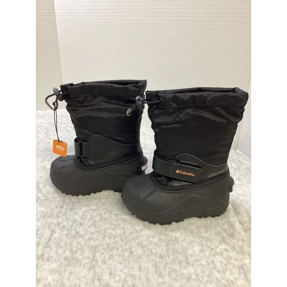 Columbia Childrens Powderbug Forty Snow Boot Black Orange 400g Waterproof Size 9
